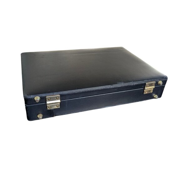 Vintage Black Leather Combo Locking Briefcase - Picture 15 of 16